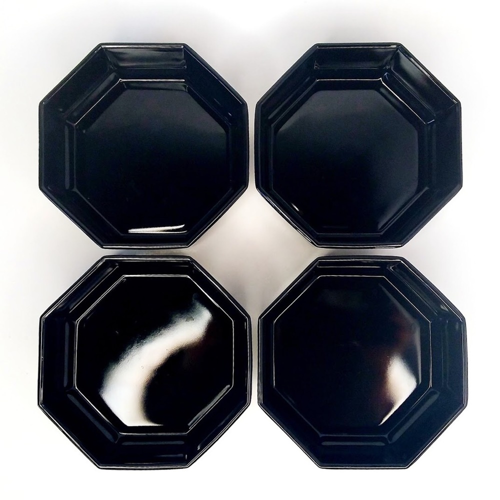 Luminarc FRANCE black serving bowls octagon 4